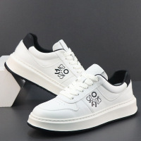 真皮运动鞋男头层牛皮小白鞋厚底轻便软底休闲板鞋潮流百搭男鞋子