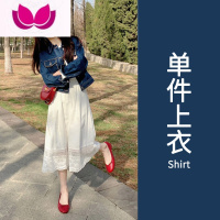 七斓初春装女2023新款茶系一整套早春穿搭法式小香风牛仔连衣裙子套装