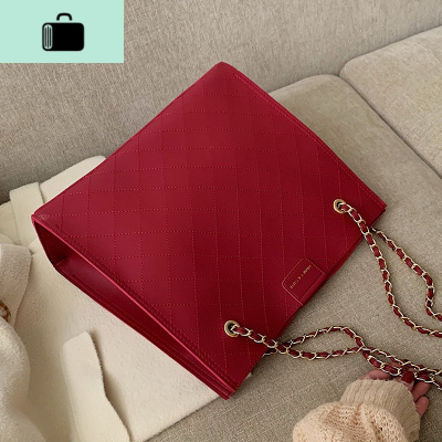 大容量单肩包包2020新款潮女包韩版百搭菱格链条时尚托特包NEW LAKE女士单肩包