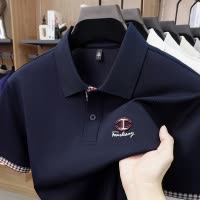 竹纤维刺绣polo衫男款2026夏季新款翻领纯色透气休闲短袖男士T恤