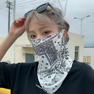 冰丝防晒面罩女骑行面巾男夏天遮阳防紫外线护颈围脖脖套挂耳面纱