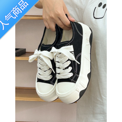 SUNTEK甜森森 小白鞋女2023新款夏款原创帆布鞋夏季透气学生百搭休闲鞋