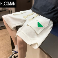 HLCOMAN休闲潮工装短裤男夏季胖子大码半裤五分裤华夫格美式篮球运动中裤