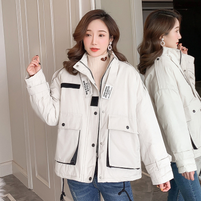 FISHBASKET2020年韩版新款冬季加厚短款羽绒棉衣女外套派克面包棉服棉袄宽松棉衣女