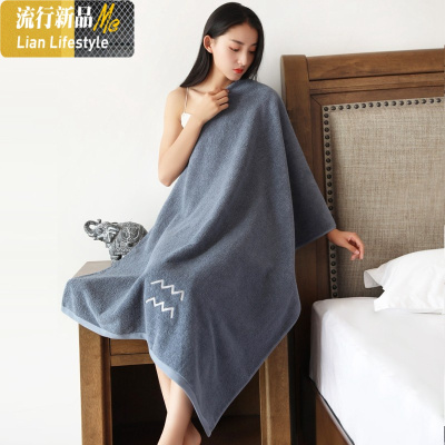 网红浴巾情侣款一对家用棉吸水速干不毛巾三件套男女ins风 三维工匠