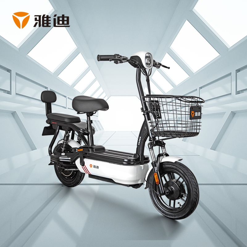 雅迪新国标新款尚程锂电版可提取锂电池电动车48v加长代步电动自行车