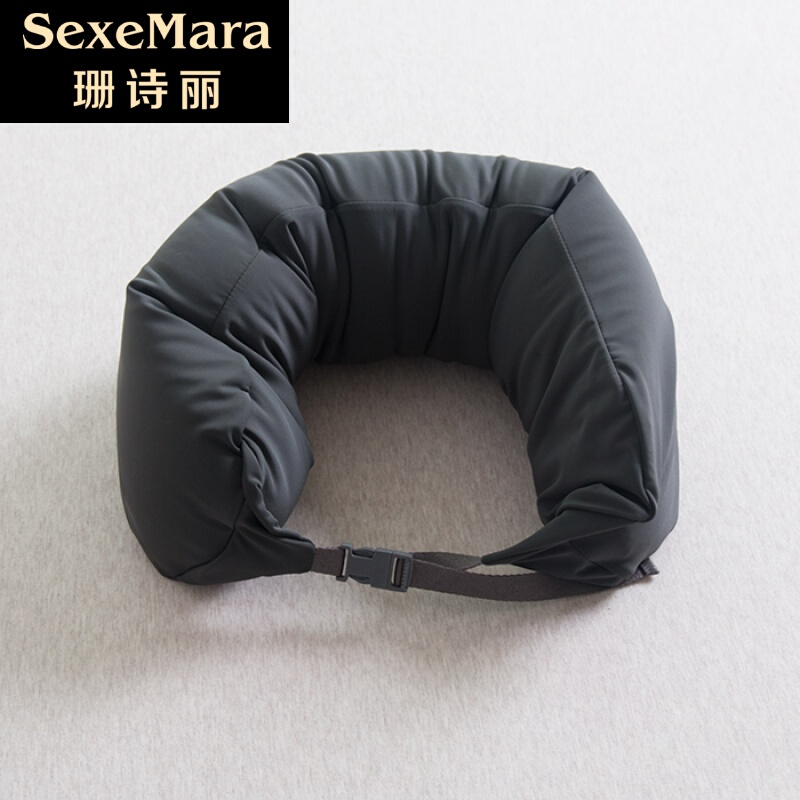 珊诗丽全棉微粒子颈部靠枕U型护颈椎枕飞机肩枕纯棉旅行枕午睡枕头