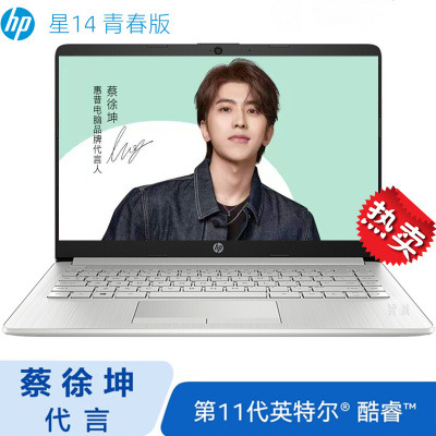惠普(hp)星14青春版14s-dr2002TU14英寸商务办公学习家用轻薄本定制笔记本电脑(十一代四核i5-1135G78G内存512GB固态长效续航快速充电月光银）
