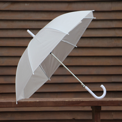 白色长柄伞带勾复古文艺道具米魁雨伞长柄伞好轻道具伞长柄直柄透明 g
