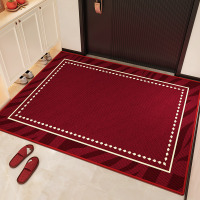 入户门地垫红色喜庆新年家用进门门垫吸水防滑耐脏脚垫玄关地毯