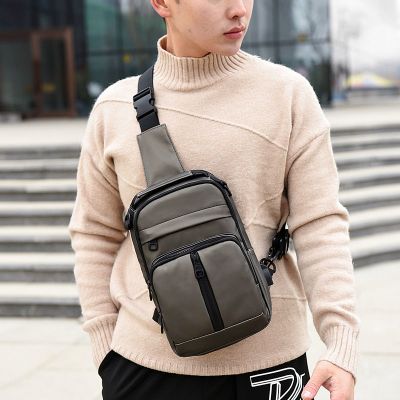 派尼美特新款男士胸包多功能休闲单肩斜挎包ipad10寸平板时尚背包防水小包