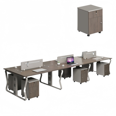 悦兴诚办公电脑桌 六人位含柜360cm套