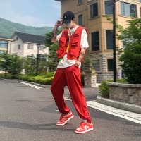 SUNTEK定制 原创潮牌战术机能马甲街头嘻哈bboy坎肩高街马夹街舞说唱演出背心马甲/背心