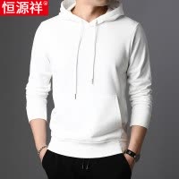 恒源祥长袖t恤连帽卫衣春秋宽松休闲运动上衣中年男士套头打底衫