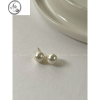 JiMi玻璃珍珠耳钉女2023新款洋气网红耳环轻奢高级感气质百搭简约耳饰