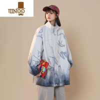 YANXU无性别秋季夹克外套男女渐变立领宽松休闲美式潮牌高街青少年