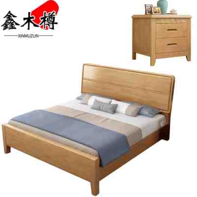 鑫木樽双人床+床头柜150*200*106cm套