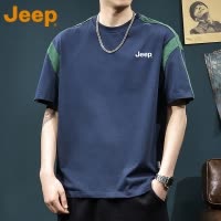 [纯棉透气]JEEP吉普夏季重磅短袖t恤男宽松潮牌百搭男士上衣服