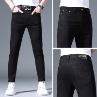 欧版夏季薄款牛仔裤男士年新款时尚休闲百搭男装九分裤裤子男
