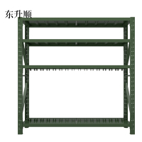 东升顺消防铁锹镐农具摆放架安保装备器材存放架军绿色拆装盾牌货架盾牌架2000*600*2000
