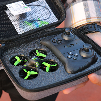 致远模型（Dwi）迷你无人机定高四轴飞行器小型无线遥控飞机直升机小飞机男孩玩具儿童礼物可充电绿色-单电池-便携包