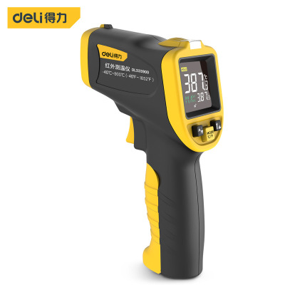 得力(deli)彩屏款红外线测温仪食品烘焙测温枪水温油温电子温度计 DL333900 单位/个