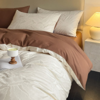 秋冬加厚全棉四件套高级感提花纯棉被套轻奢风床上用品超柔软床单