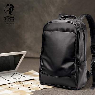 狮壹（Lionone）品牌2019夏季新款潮流男士新款时尚潮流双肩包青年纯色电脑包简约休闲背包男双肩包