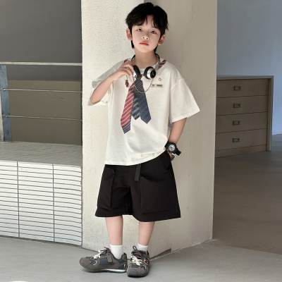 男童夏装短袖套装2026新款夏季夏款大儿童男孩薄款酷帅两件套