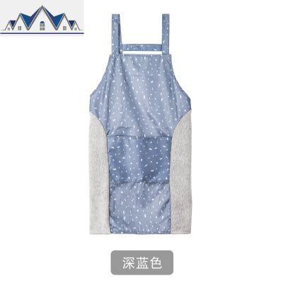 可擦手围裙家用防水防油罩衣女日式时尚可爱厨房工作服优罩衣 三维工匠