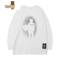 YANXU秋季新款美式街头圆领长袖t恤男女宽松休闲嘻哈情侣打底衫卫衣