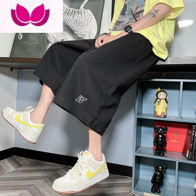 七斓日系cityboy大码休闲工装短裤男潮牌阔腿oversize七分裤子夏外穿