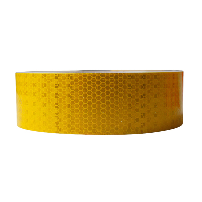 途务 反光警示胶带 黄色晶格5cm*25m 卷