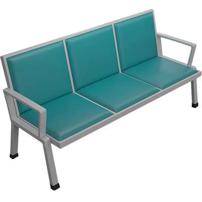 欧耐德 钢制排椅舒适西皮等候椅3人位