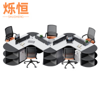 烁恒 职员办公桌 五人位含柜椅 套