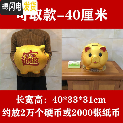 三维工匠储蓄罐储钱罐小猪只进不出大容量大人用家用儿童不可取 20号单个猪长40厘米[可取钱]