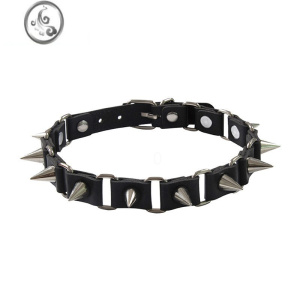 JiMi朋克哥特铆钉颈圈项链个性皮质choker项圈设计感颈带锁骨链