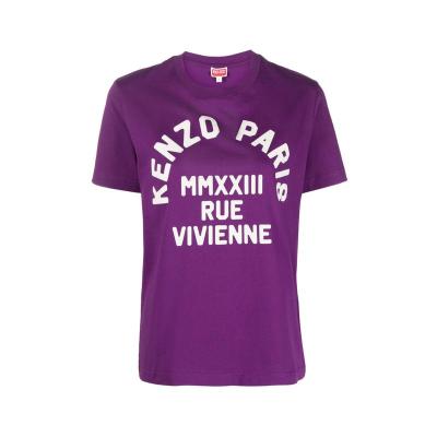 KENZO紫色短袖logo印花女士休闲T恤