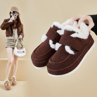 冬季新款加绒勃肯棉鞋ins韩版女学生厚底保暖休闲鞋增高