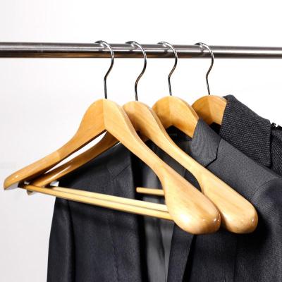 宽肩西装实木衣架防滑衣挂家用无痕大衣架子挂衣架米魁衣撑服装店批發
