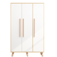 慧采云 简约北欧木质三门衣柜员工储物柜卧室衣橱柜出租公寓板式组装简易衣柜