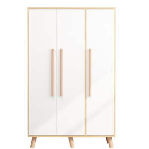 慧采云 简约北欧木质三门衣柜员工储物柜卧室衣橱柜出租公寓板式组装简易衣柜 三门衣柜