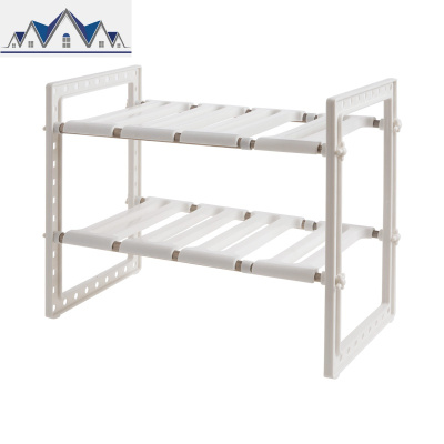 不锈钢水下置物架厨房用品家用大全落地伸缩收纳架子锅架 三维工匠