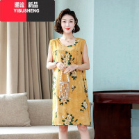 YIBUSHENG棉绸睡裙女士季薄款无袖背心2023新款睡衣人造棉家居服连衣裙
