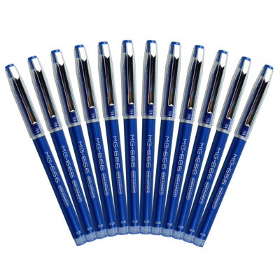 晨光 M&G MG666系列拔帽全针管中性笔 AGPB4501 0.5mm (蓝色) 12支/盒 盒