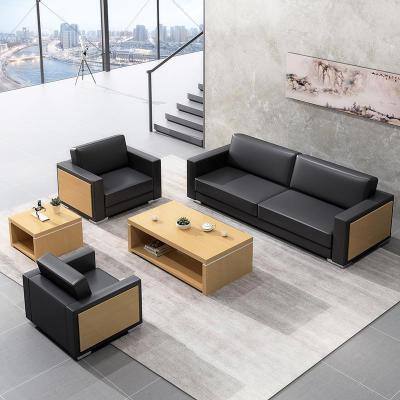 森美人办公室沙发茶几组合简约现代沙发套装商务会客三人位接待沙发001