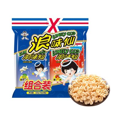 旺旺浪味仙70g*6网红薯片整箱零食大礼包多口味装零食小吃