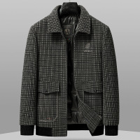 夹克款羽绒服男式翻领加厚夹克羽绒服中年潮流秋冬保暖羽绒男外套