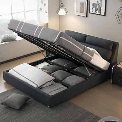 布艺床双人床主卧榻榻米床北欧简约现代1.8米网红科技布床可拆洗