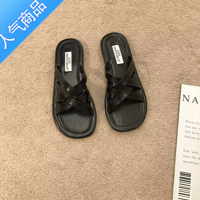 SUNTEK森系软底简约凉拖鞋女外穿2023夏新款小众复古仙女风海边沙滩凉鞋